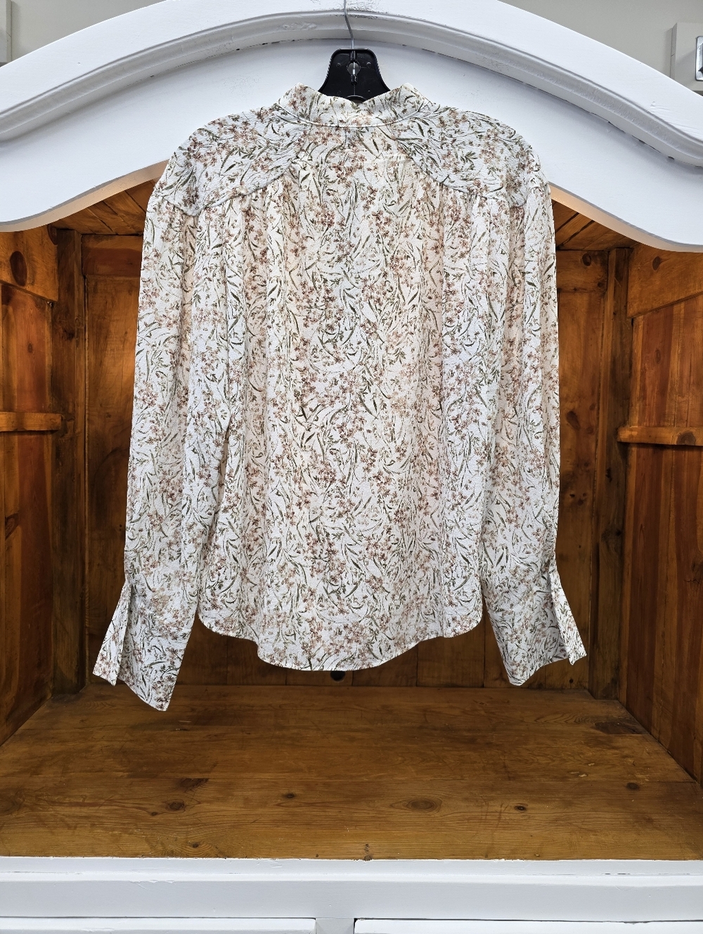RW&CO Floral Tie Neck Blouse | Size Large | Romantic Boho Lightweight Top - Picture 9 of 16